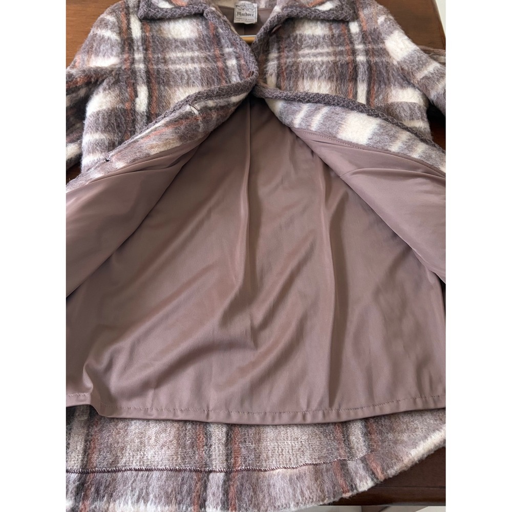 Vintage‎ Marbore France Wool Coat Plaid Size Medium FABULOUS - Picture 7 of 9
